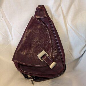 Vera Pelle Purple Italian Leather Backpack Purse